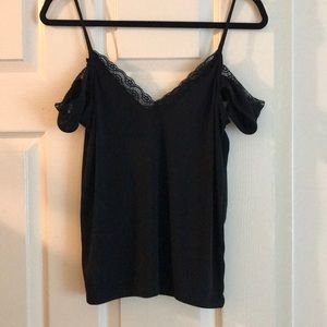 Black lace off the shoulder top